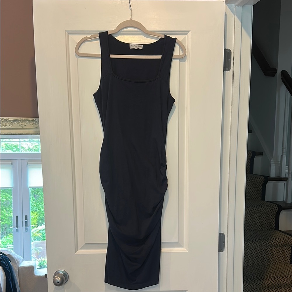 Michael Stars Rouched Navy Sleeveless Dress